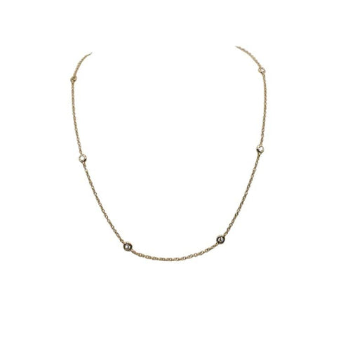 Collier Collier or jaune serti de diamants 58 Facettes