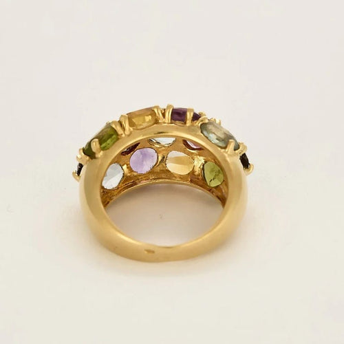 Bague 55.5 Bague jonc en or jaune et pierres fines 58 Facettes MON1096
