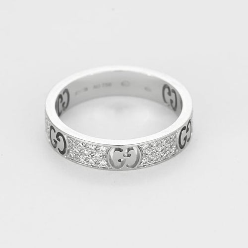 Bague 52 GUCCI - Icon  - Bague en or gris et diamants 58 Facettes ROD4447X3