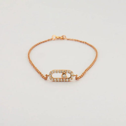 Bracelet Bracelet or rose diamants 58 Facettes