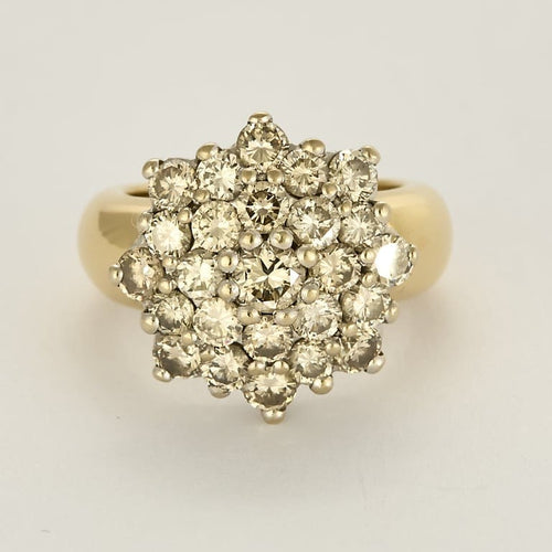 Bague 51.5 Bague fleur en or jaune et diamants 58 Facettes LIS2771