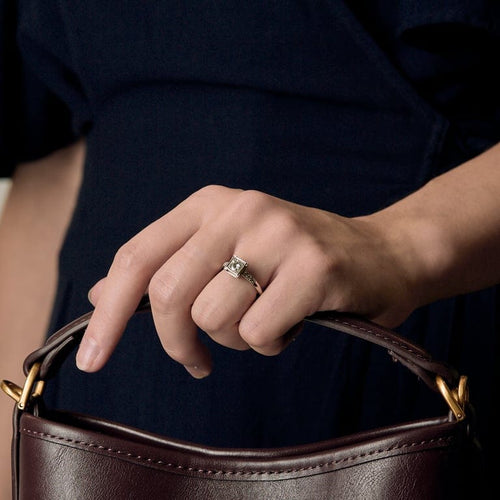 Bague 52 Bague solitaire platine et diamant 58 Facettes VES0793X3