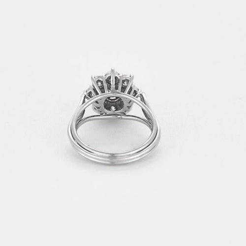 Bague 48 Bague marguerite en platine et diamants 58 Facettes LJ 25- 353