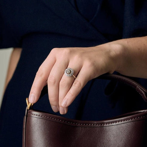 Bague 53 Bague en or blanc 18K et platine avec diamants 58 Facettes 58FC139