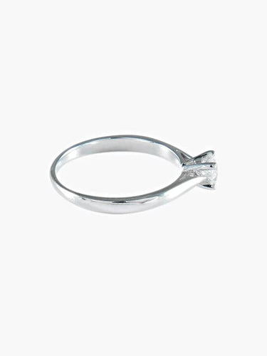 Bague 53.5 Bague - Solitaire en or gris et diamant 0,2 ct 58 Facettes 412 50088