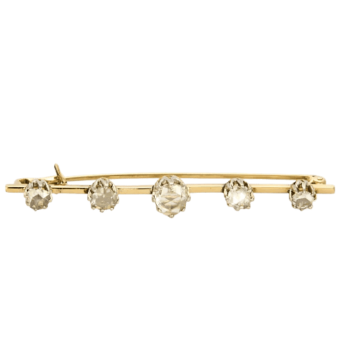 Broche Broche barrette en or jaune et gris et diamants 58 Facettes DADB-02