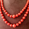 Collier Collier 2 rangs corail sarde facetté en chute 58 Facettes C