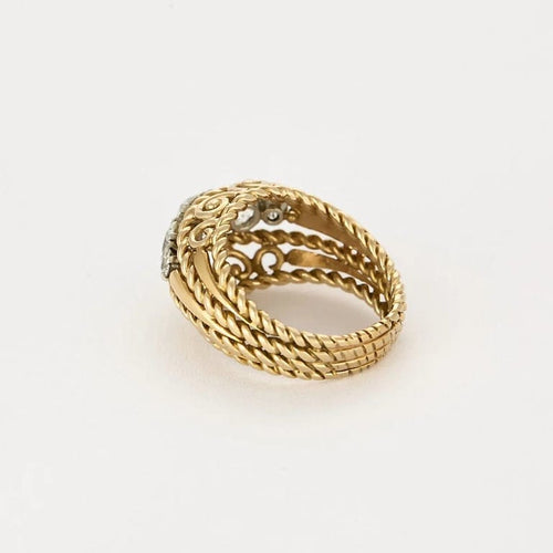 Bague 50 Bague en Or jaune & blanc 18k Diamant 58 Facettes CHAL0552