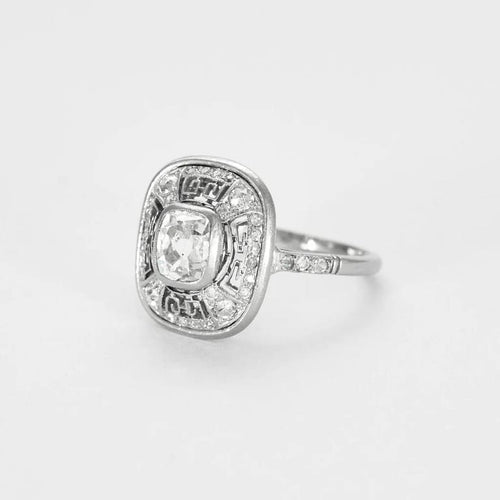 Bague 53 Bague Art Déco - Bague en platine et diamants 58 Facettes LJ4