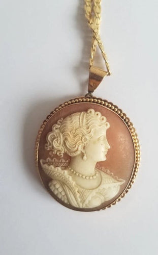 Collier Collier chaîne et pendentif camée en or jaune 18k 58 Facettes