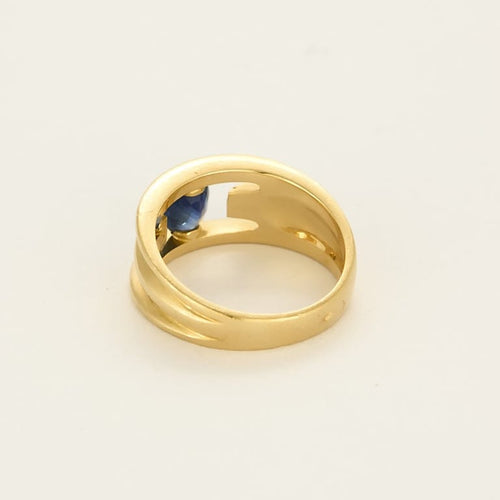 Bague 55.5 Bague en or jaune, saphir et diamants 58 Facettes BIA1308