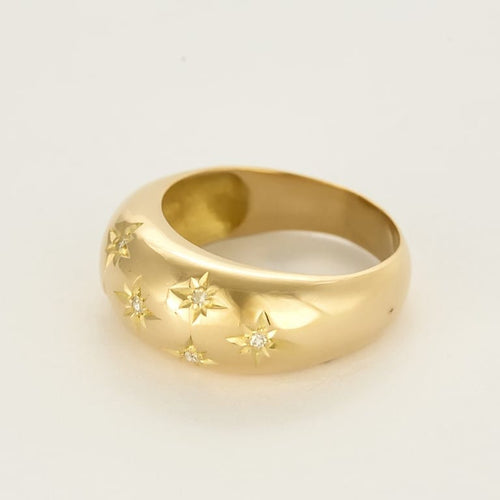 Bague 57 Bague jonc en or jaune et diamants 58 Facettes SENS2452X6