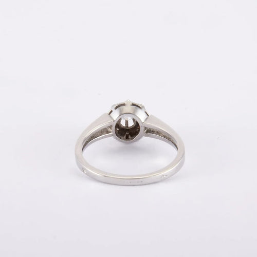 Bague 55 / Blanc/Gris / Or 750 Bague Solitaire Diamant 0.25 carat 58 Facettes 210146R