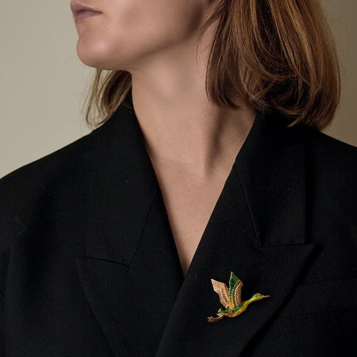 Broche Broche "Canard" en or jaune et émaux 58 Facettes ASN0685X2