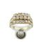 Bague 56 Bague cocktail en or jaune 750 à 3 rangs de diamants 58 Facettes 1828