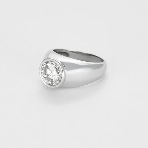 Bague 58 Bague solitaire en or blanc et diamant 3.30 carats 58 Facettes 58FC126