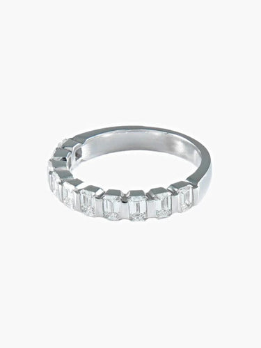 Bague 55.5 Alliance - Bague demi-tour en or blanc et diamants 58 Facettes 404 50034