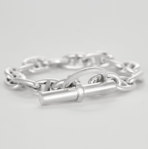 Bracelet Hermès - Bracelet Chaîne d'Ancre en argent. Moyen Modèle. 58 Facettes 58FC30-1