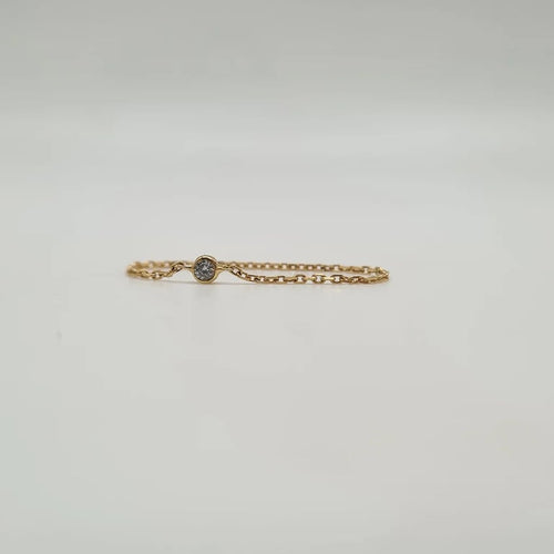 Bague 65 Bague chaine or jaune sertie d'un diamant 58 Facettes