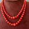 Collier Collier 2 rangs corail sarde facetté en chute 58 Facettes C
