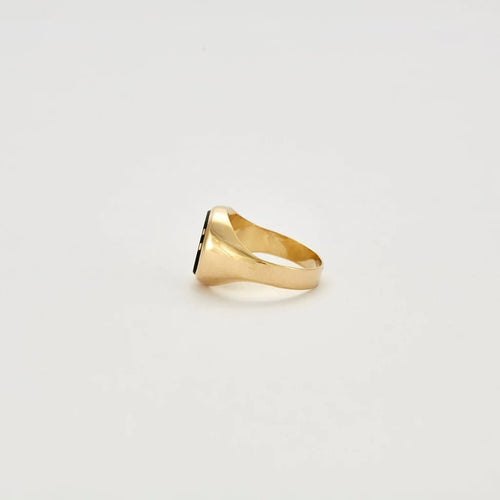 Bague 46 Bague Or jaune Onyx 58 Facettes
