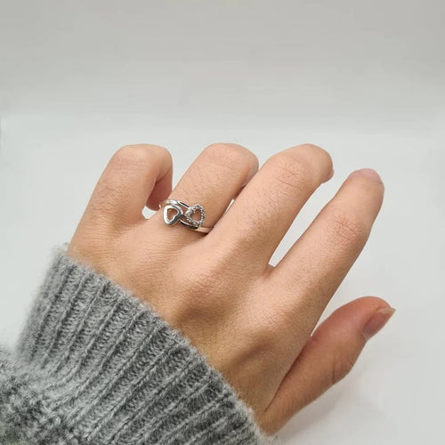 Bague 54 Bague toi & moi cœurs or blanc 18 carats sertie de diamants 58 Facettes