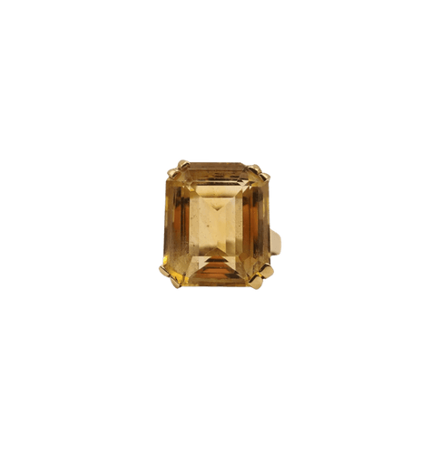 Bague 50 Bague or jaune sertie d’une citrine 58 Facettes