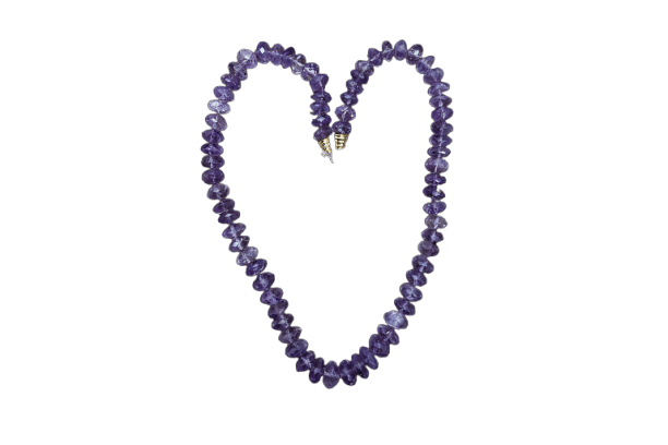 Collier Collier années 1970 - Ametystes facettées et fermoir en or 18 carats, 60 cm 58 Facettes