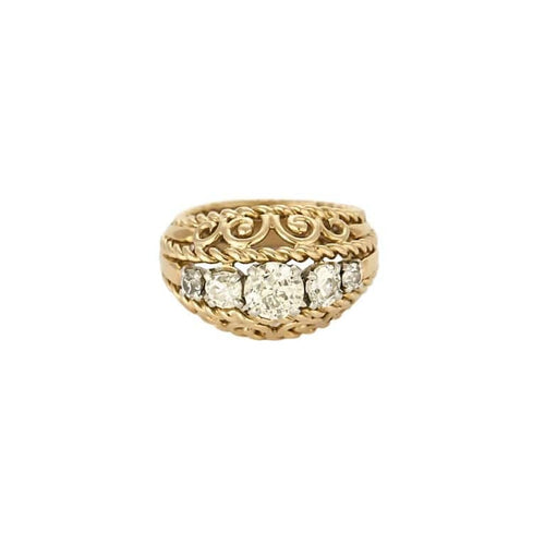 Bague 50 Bague en Or jaune & blanc 18k Diamant 58 Facettes CHAL0552