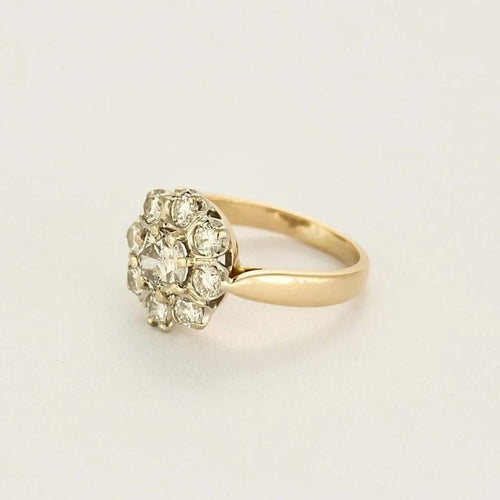 Bague 55 Bague Marguerite en or jaune 18k et diamants 58 Facettes LJ 25-329