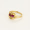 Bague 53 Bague en or jaune rubis de synthèse et diamants 58 Facettes ROD4447X2