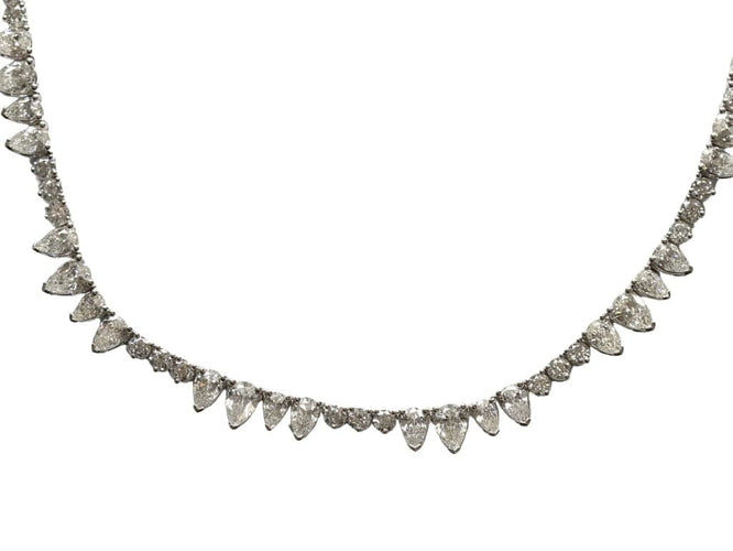 Collier Collier tennis Diamants ronds et poires 58 Facettes NECK383