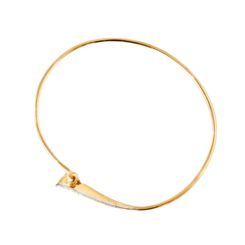 Armreif en or jaune 18 carats avec 12 diamants 58 Facettes