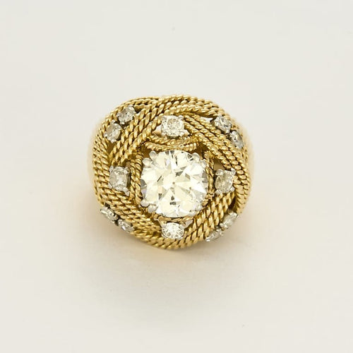 Bague 51 Bague en platine, or jaune et diamants 58 Facettes B250699