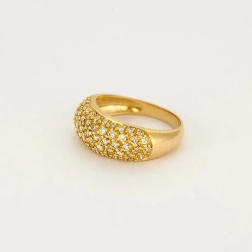 Bague 59 Bague bandeau or jaune et diamants 58 Facettes CAL2259