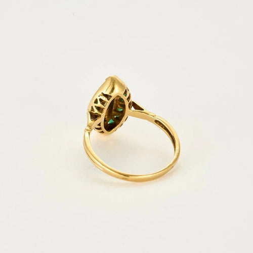 Bague 57 Bague or jaune, émeraude et diamants 58 Facettes THI02131