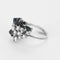 Bague 53 Bague motif végétal en or blanc 18k, saphirs poire et diamants 58 Facettes BA510