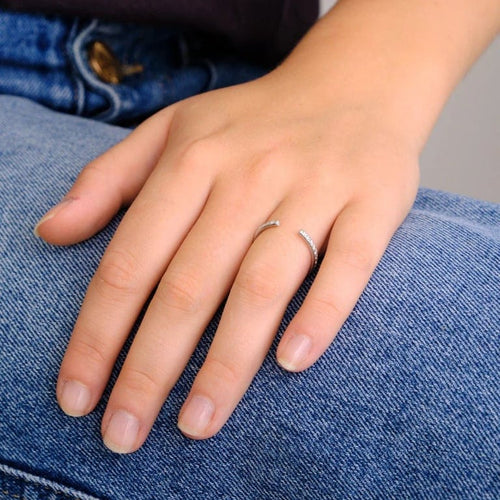 Bague 55 Bague en or blanc diamants 58 Facettes