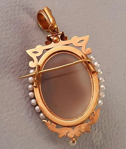Pendentif Broche- Pendentif or camée agate- 19ème siècle - Napoléon III 58 Facettes R 1517 - meee