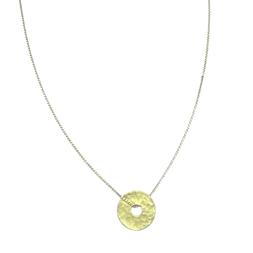 Collier Dinh Van Jeton - Collier avec pendentif martelé en or jaune 18K 58 Facettes 250037