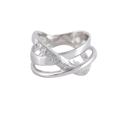 Bague 59 Bague Croisée Diamants 58 Facettes FM97