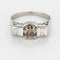 Bague 51.5 Bague en platine, diamant chocolat et diamant blanc 58 Facettes B250636