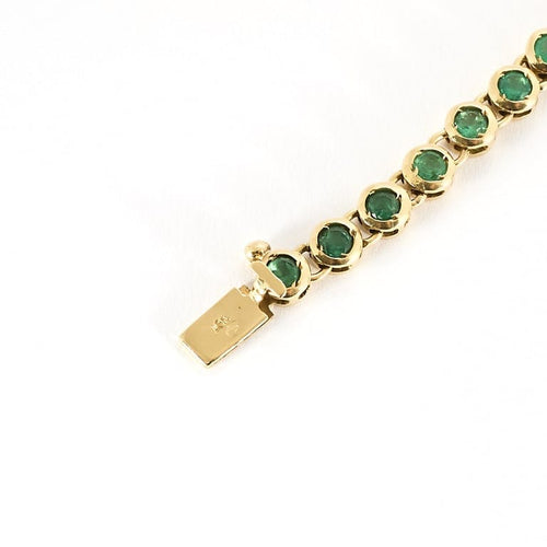 Bracelet Bracelet ligne en or jaune et émeraudes 58 Facettes VIC0633