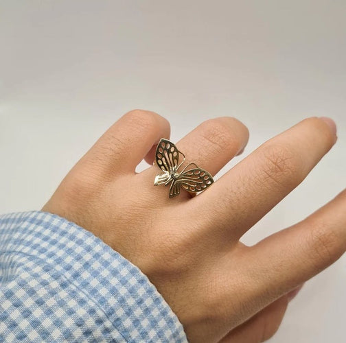Bague 52.5 Bague papillon or jaune 58 Facettes