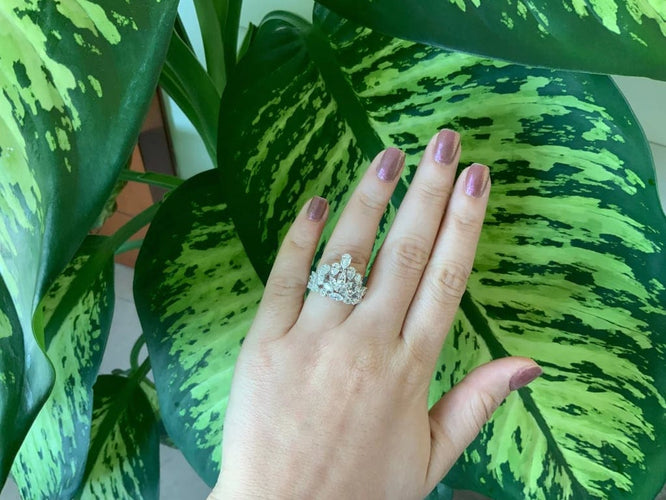 Bague 54 bague cocktail en diamant fantaisie couronne 58 Facettes RNG-61