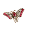 Pendentif Brosche géorgienne papillon en or 585 avec diamants et rubis 58 Facettes 2578
