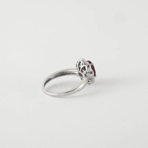 Bague 54 Bague style Marguerite Rubis Diamants 58 Facettes