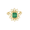 Bague 54 Bague Fleur en or jaune 18K avec émeraude et diamants 58 Facettes 58FC124
