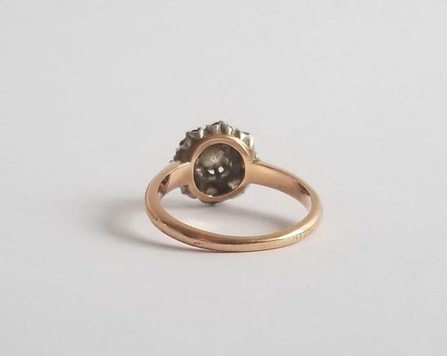 Bague 52 Bague or jaune diamants anciens 58 Facettes