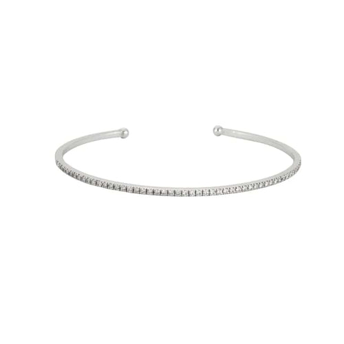Bracelet Bracelet Jonc or blanc diamants 58 Facettes